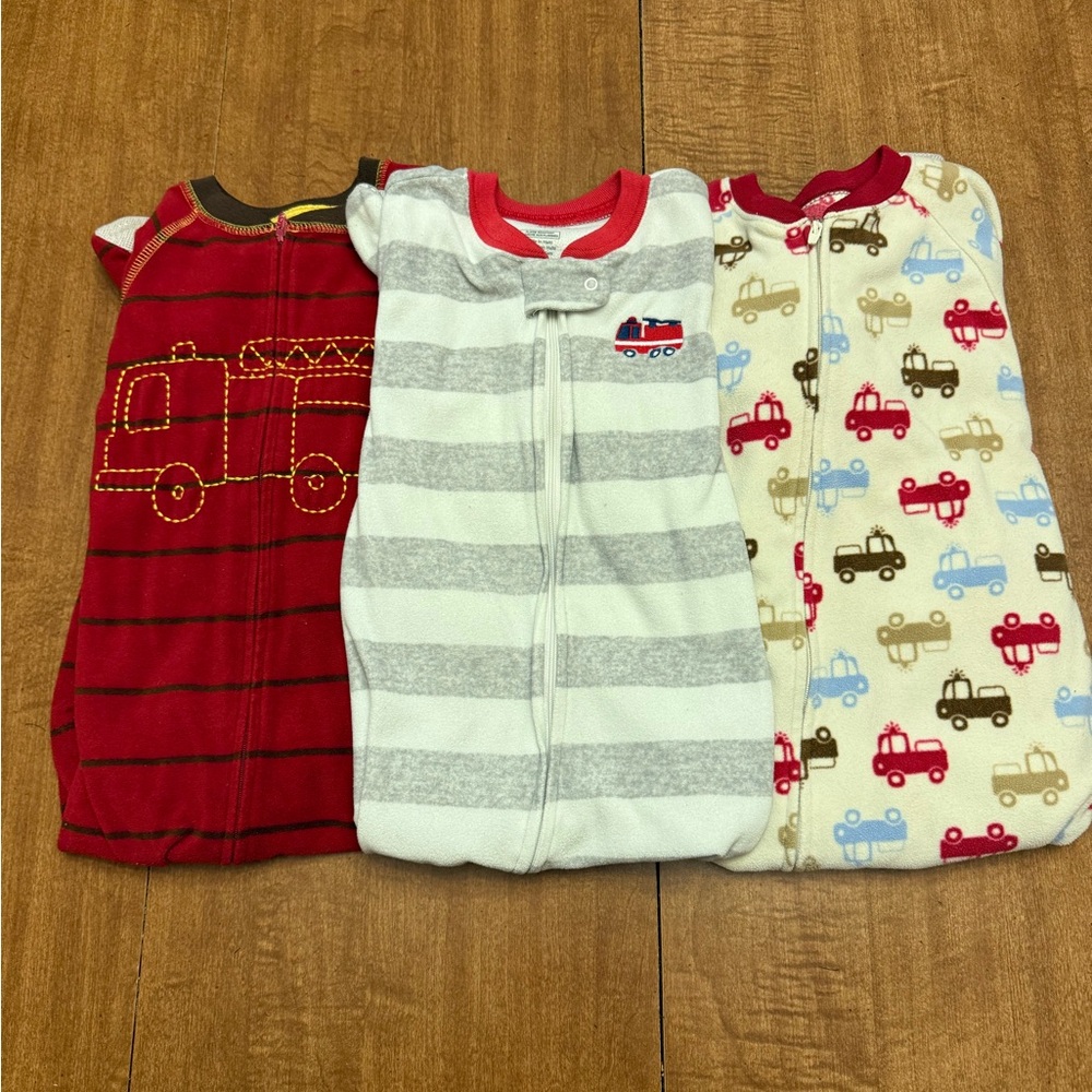 Carter's Boys 3T Footed Pajamas-Firetruck themed